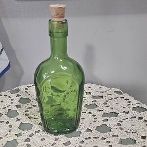 Green Glass Bottle with Cork